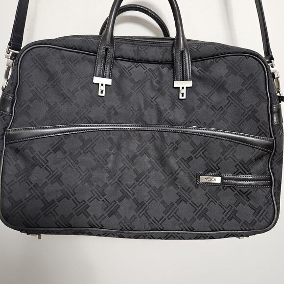 TUMI Signature Collection Black Laptop 💼 Briefcase Shoulder Bag Blue Interior - Picture 2 of 14